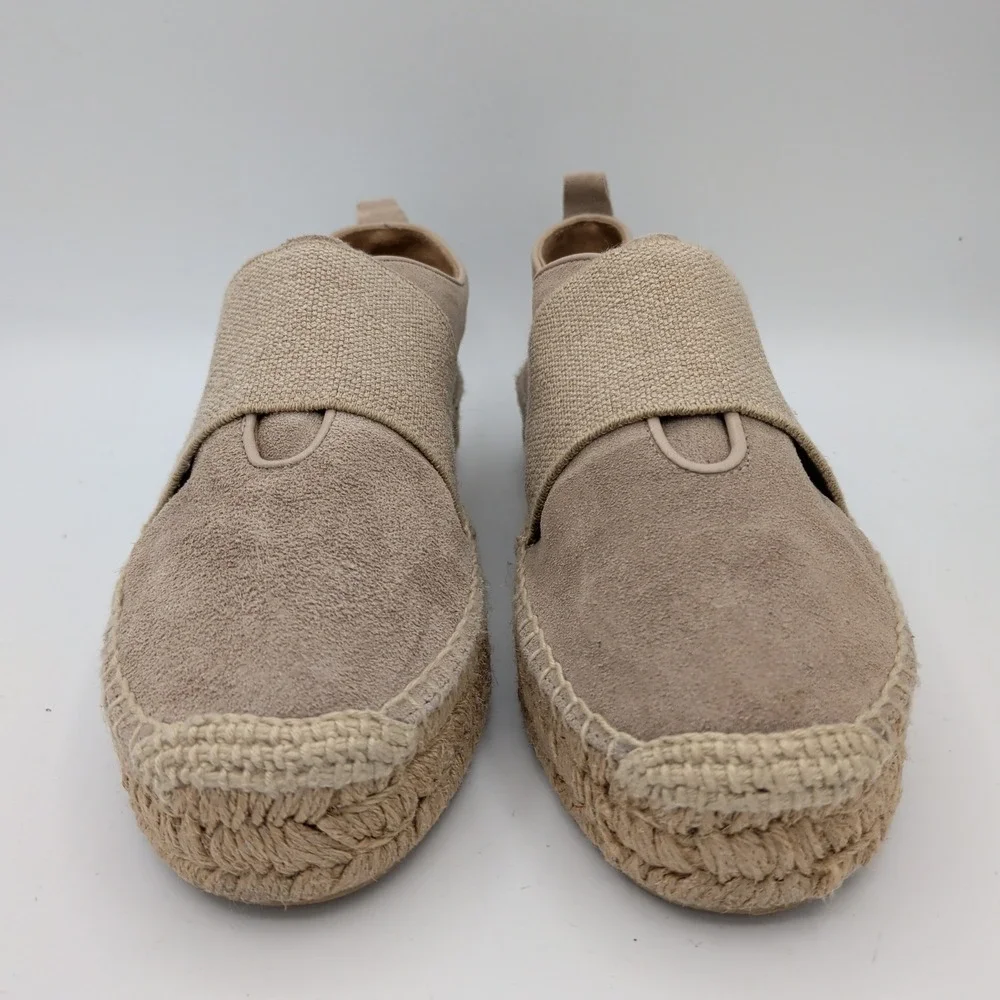 Rag‎ & Bone Nina Taupe Suede Platform Espadrilles Shoes Womens 9.5 39.5 Spain